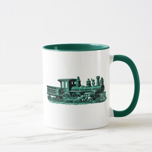 Mug Train vintage en vert (Droite)