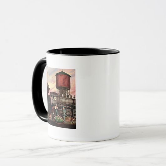 Mug Train Yard Flower Garden par Stevan Dohanos (Devant gauche)