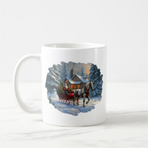 Mug Traîneau à un cheval de Noël de Santa