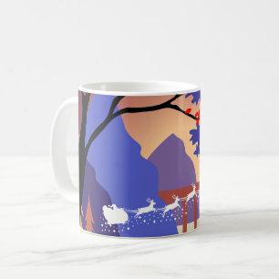 Mug Traîneau de Noël de la forêt du crépuscule Santa