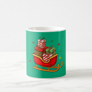 Mug Traîneau de Noël festif du Père Noël rempli de cad