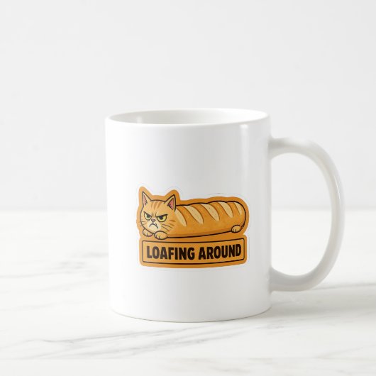 Mug Traîner à ne rien faire Chat Pain Drôle (Droite)