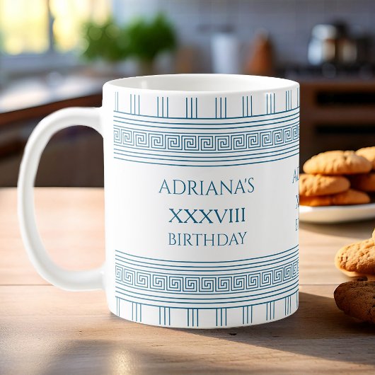 Mug Traitement de fête grecque avec motif de méandre e