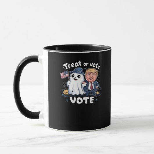 Mug Traiter Ou Voter, Trumpkin Éffrayant, Halloween Gr (Gauche)