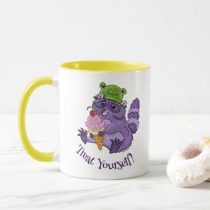 Mug Traitez-vous, Raccoon pourpre avec Icecream