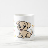 Mug Traits de Lab jaune Cartoon (Centre)
