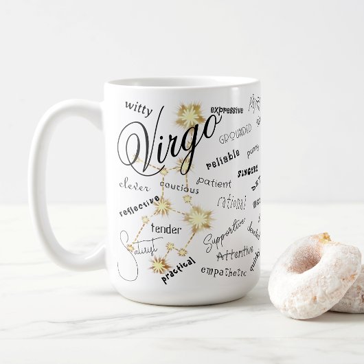 Mug Traits de l'astrologie du zodiaque Vierge Texte de