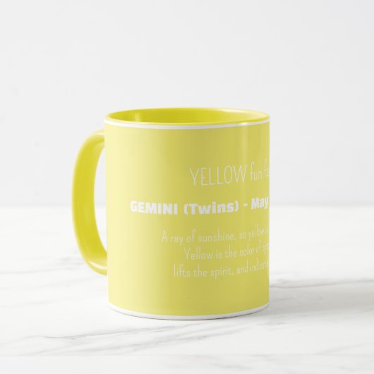 Mug Traits de personnalité du signe du zodiaque GEMINI (Devant gauche)