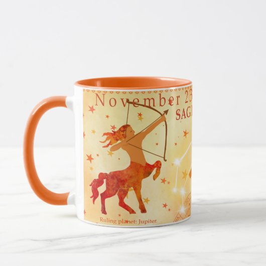 Mug Traits vintages de zodiaque Sagittarius Personnali (Gauche)