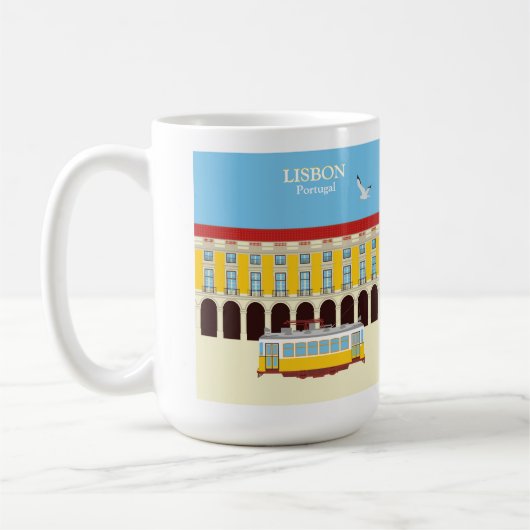 Mug Tramway jaune de Lisbonne style vintage (Gauche)