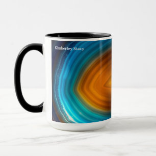 Mug Tranche d'Agate Bleue Moderne Or