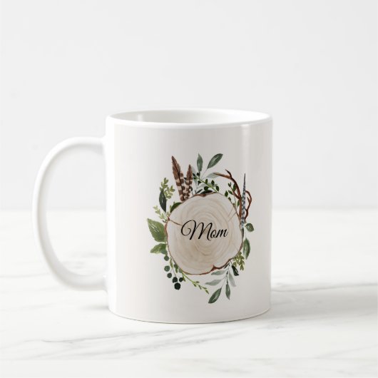 Mug tranche de bois de craie rustique (Gauche)