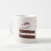 Mug Tranche de gâteau au chocolat rose (Devant gauche)