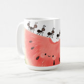Mug Tranche de pastèque aux fourmis mignonnes (Devant gauche)