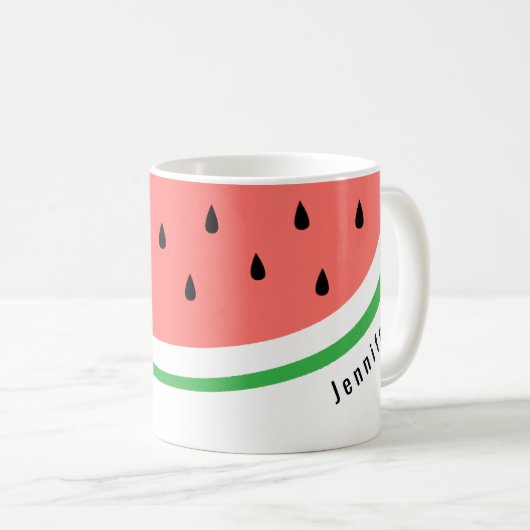 Mug tranche de pastèque de nom personnalisé (Devant droit)