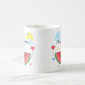 Mug tranche de pastèque, texte, "J'aime l'été", (Centre)