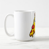 Mug Tranche de pizza drôle et heureuse avec fromage ex (Gauche)