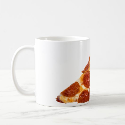 Mug Tranche de pizza pepperoni classique de SlipperyJo (Gauche)