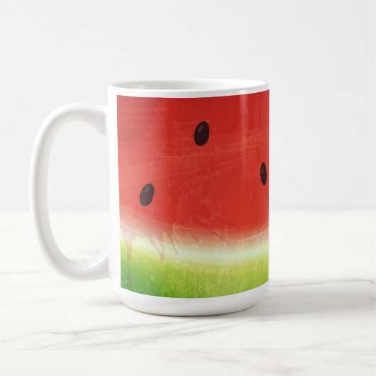 Mug Tranche géante de pastèque à l'aquarelle mignonne  (Gauche)