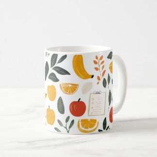 Mug Tranches de bananes, de pommes et d'oranges.