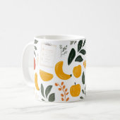 Mug Tranches de bananes, de pommes et d'oranges.  (Devant gauche)