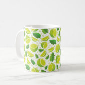 Mug Tranches de chaux et Feuilles verts Motif sans cou (Devant gauche)
