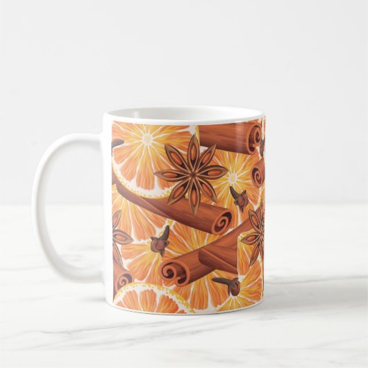 Mug Tranches de citron lustrées à main mignonne (Gauche)
