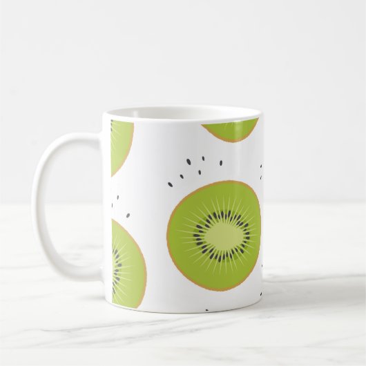 Mug Tranches de fruits Kiwi, illustration transparente (Gauche)
