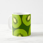 Mug Tranches de fruits Kiwi : vert foncé. (Devant gauche)