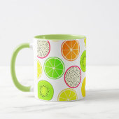 Mug Tranches de fruits tropicaux, agrumes, kiwis et dr (Gauche)