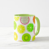 Mug Tranches de fruits tropicaux, agrumes, kiwis et dr (Devant droit)