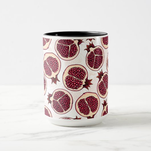 Mug Tranches de grenade sur blanc (Centre)
