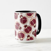 Mug Tranches de grenade sur blanc (Devant droit)
