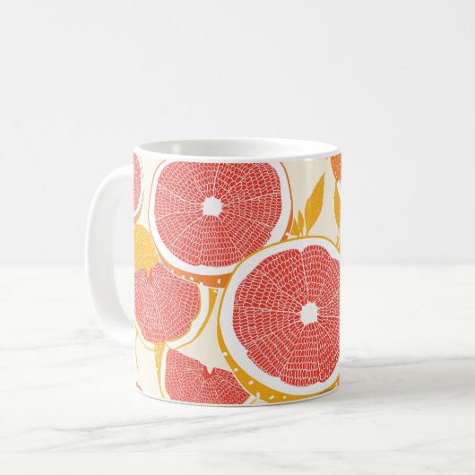 Mug Tranches de pamplemousse avec Feuilles (Devant gauche)