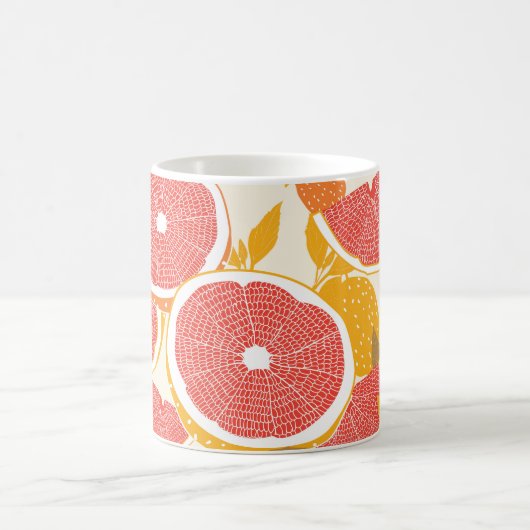 Mug Tranches de pamplemousse avec Feuilles (Centre)