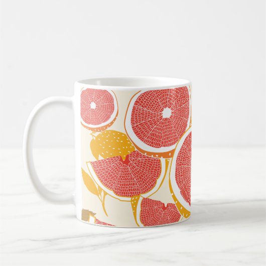 Mug Tranches de pamplemousse avec Feuilles (Gauche)