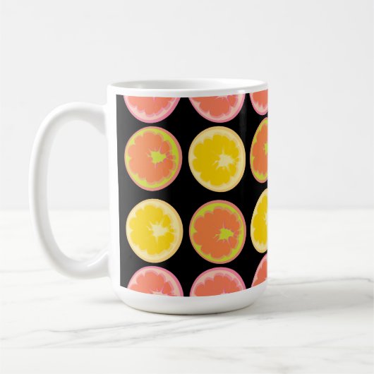 Mug Tranches de pamplemousse colorées et lumineuses (Gauche)