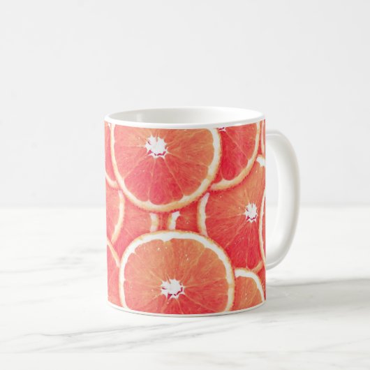 Mug Tranches de pamplemousse rose (Devant droit)