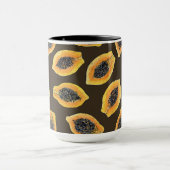 Mug Tranches de Papaya sur brun foncé (Centre)