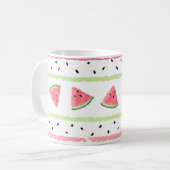 Mug Tranches de pastèque : Aquarelle rayée sans fil (Devant gauche)