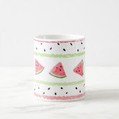Mug Tranches de pastèque : Aquarelle rayée sans fil (Centre)