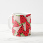 Mug tranches de pastèque avec arrière - plan rose sans (Devant gauche)