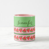 Mug Tranches de pastèque roses et vertes - Personnalis (Centre)