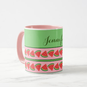 Mug Tranches de pastèque roses et vertes - Personnalis