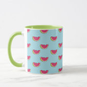 Mug Tranches de pastèque sur Motif Turquoise (Gauche)