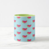 Mug Tranches de pastèque sur Motif Turquoise (Centre)