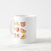 Mug Tranches de pêche aquarelles et colorées fraîches, (Devant gauche)