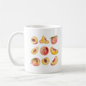 Mug Tranches de pêche aquarelles et colorées fraîches, (Gauche)