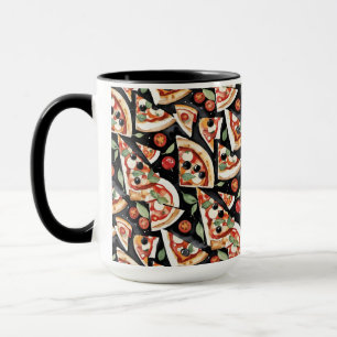 Mug Tranches De Pizza Abstraites Sur Un Arrière - plan