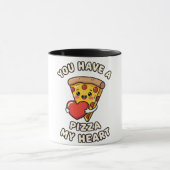 Mug Tranches de pizza de la Saint-Valentin mignonnes – (Centre)